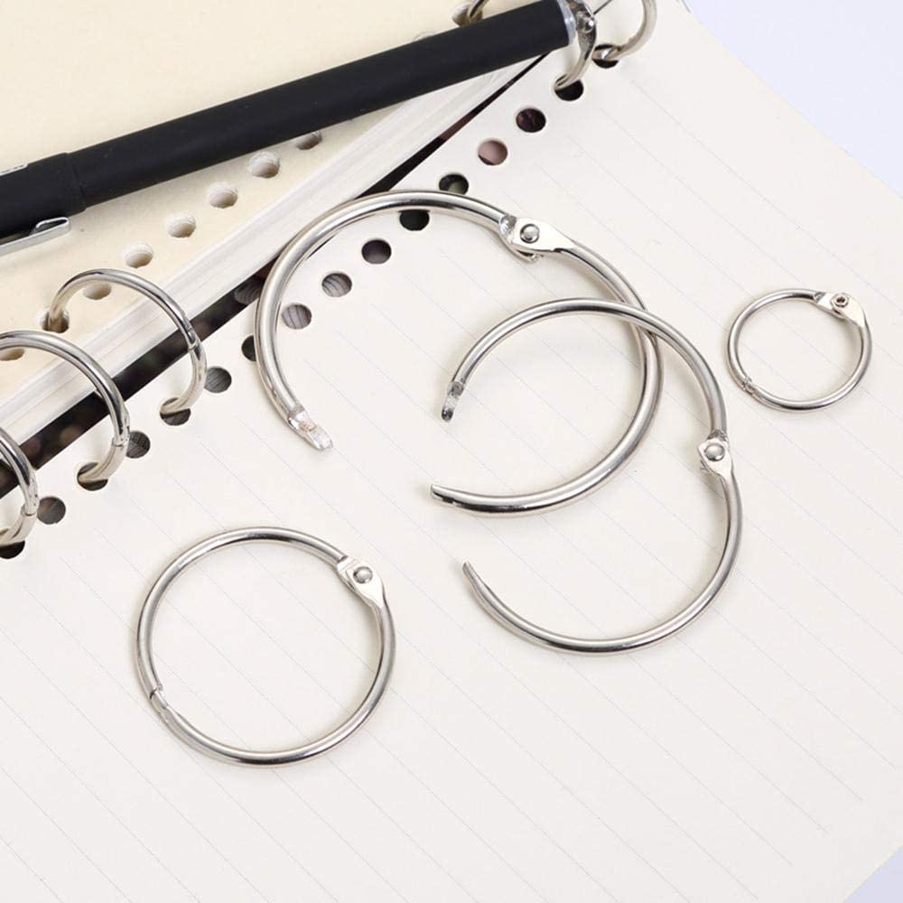 Loose-Leaf Binder Rings, 1.5 Inch Size, Silver, 100 pack