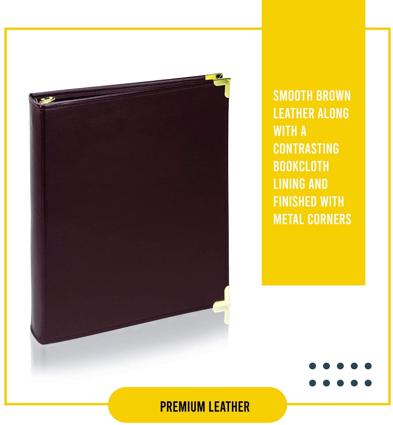 Hemingway 3 Ring Binder with leather cover