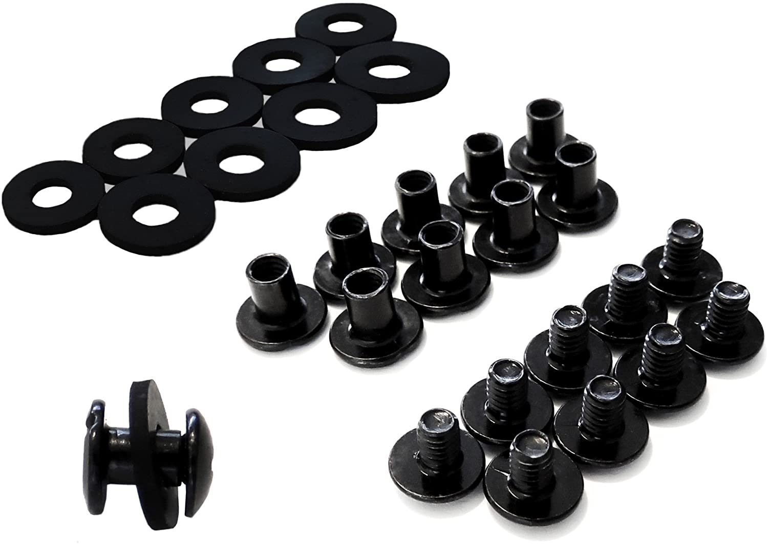 Grizzly Black Chicago Screws For Leather/Kydex Gun Holsters/Clips and Knife Sheaths 1/4 Inch - 20 Pack