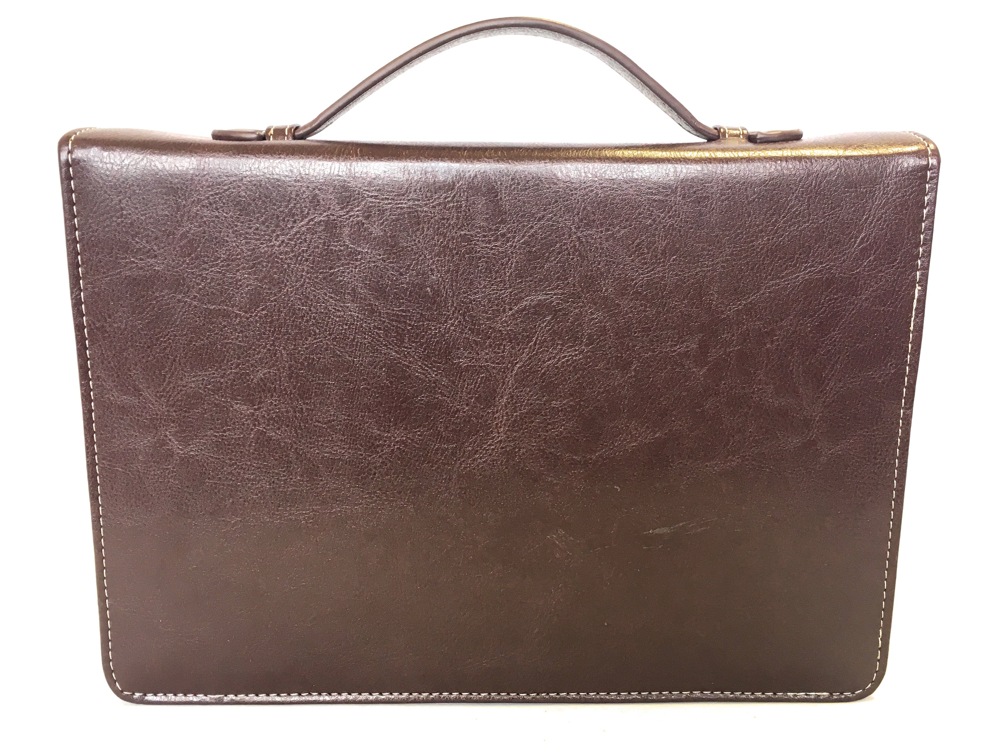 Bible Cover – “I Can Do All Things Through Christ” Philippians 4:13 – Large Two-Tone Burgundy/Tan - RingBinderDepot.com