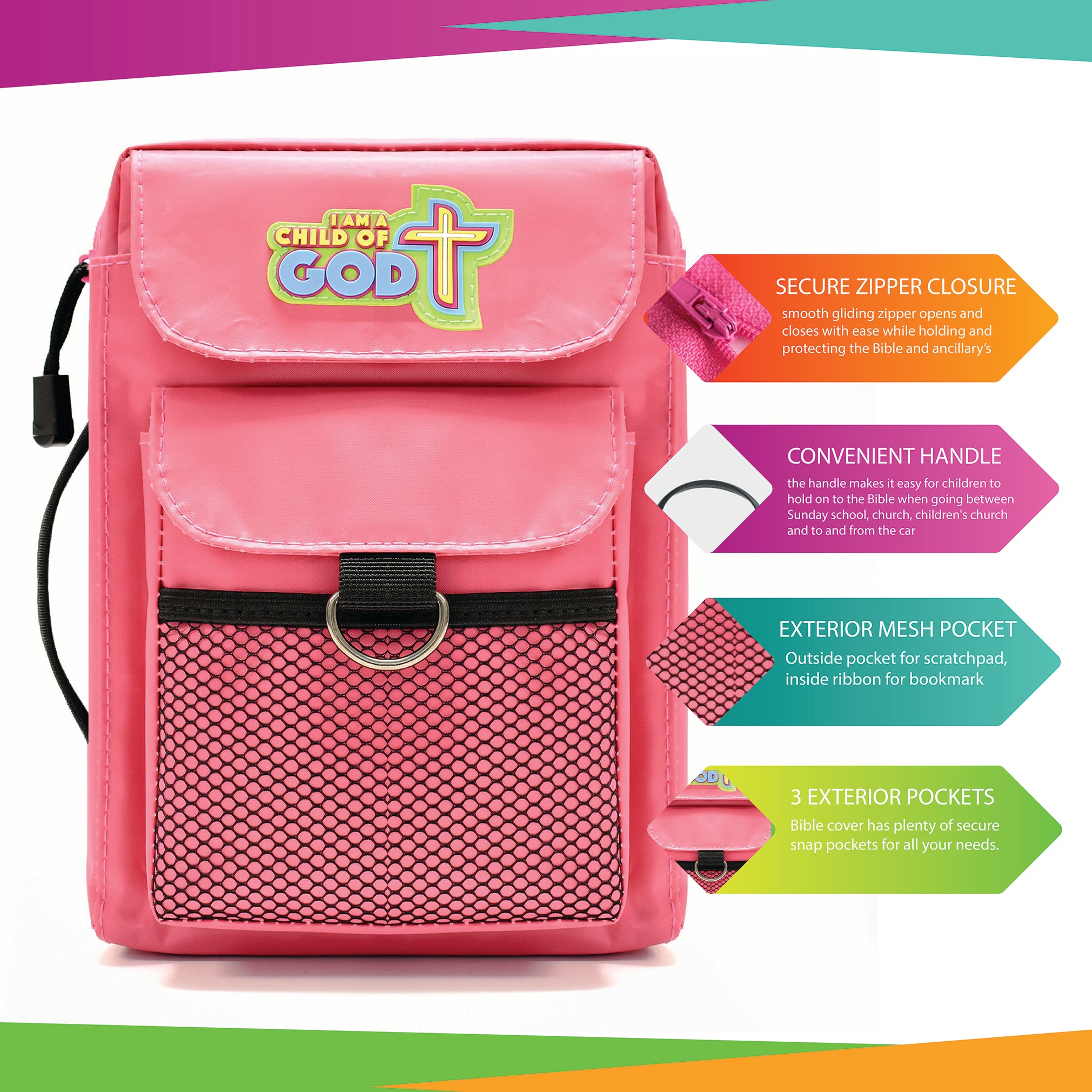 Children's Bible Cover - Pink - Medium Size