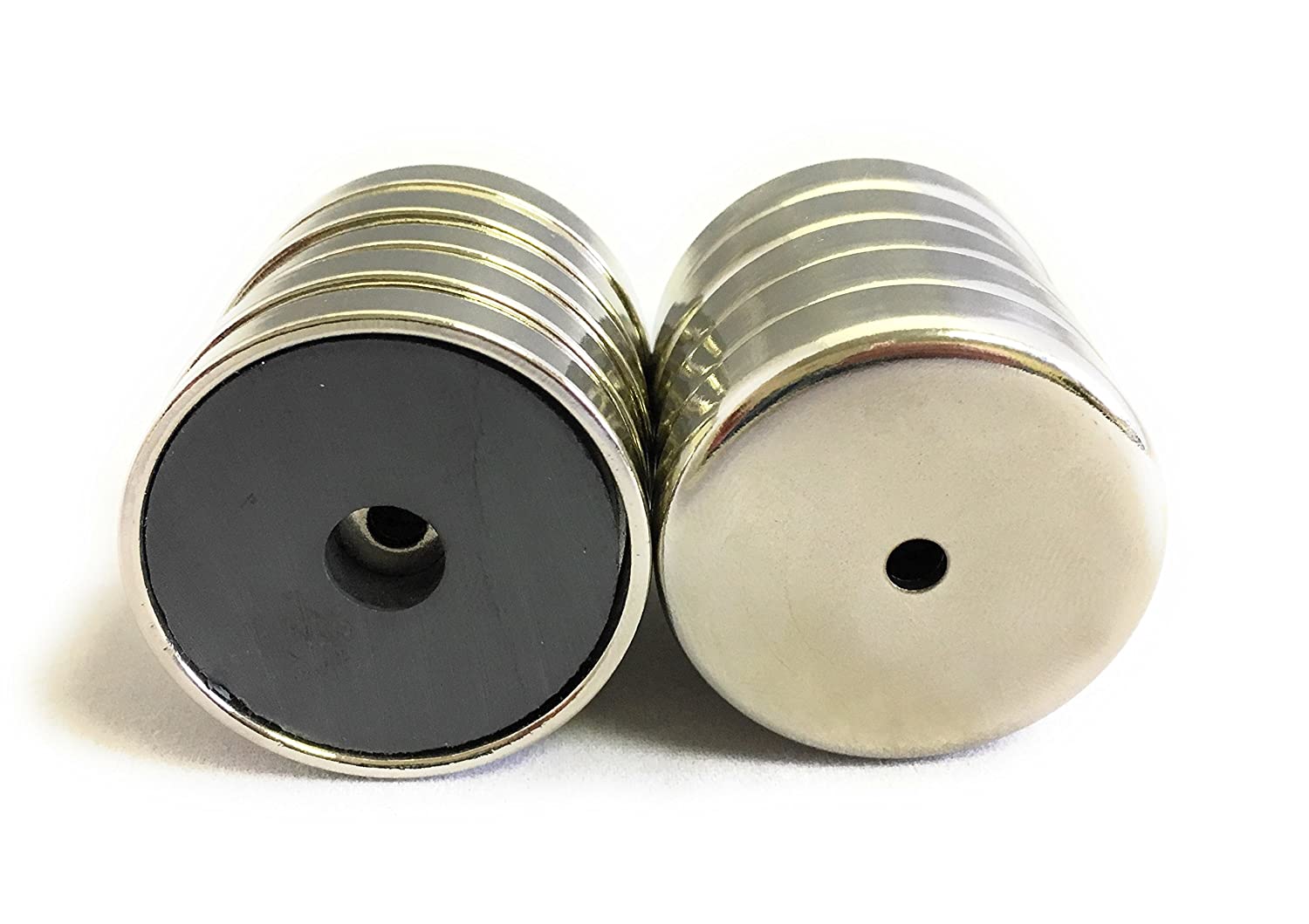 Disc Hole Magnet, 1.425 in x 0.3 in Strong Earth Round Industrial Magnets with 0.15 in Countersunk Hole, 12 lbs Powerful Pull Force - 10 Pack