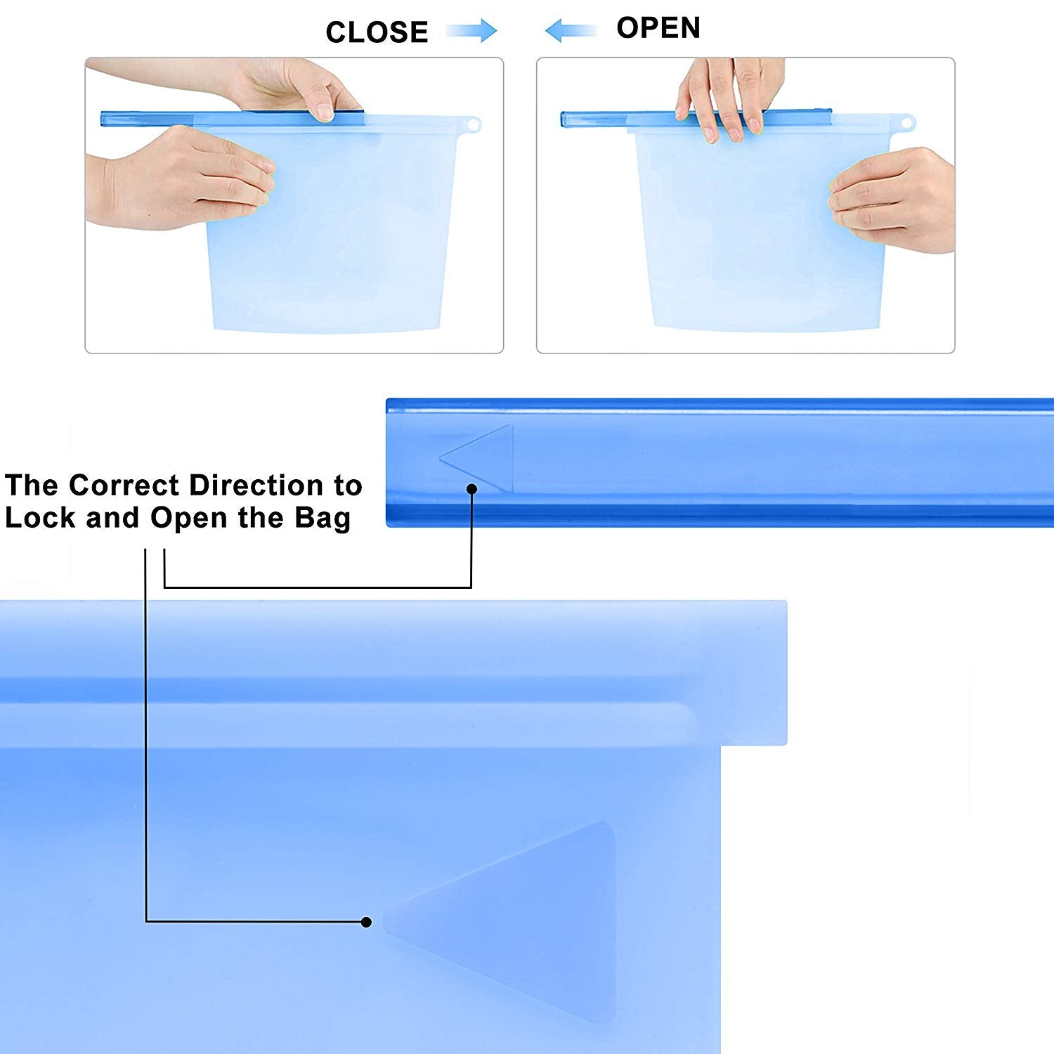 Reusable Silicone Food Bags (Pack of 6) - RingBinderDepot.com